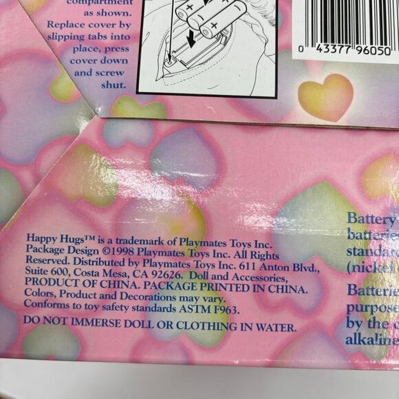 Vintage 1998 Playmates Happy Hugs Doll Hug Me I Glow Giggles Talks 14 Inch NOS - Picture 11 of 11